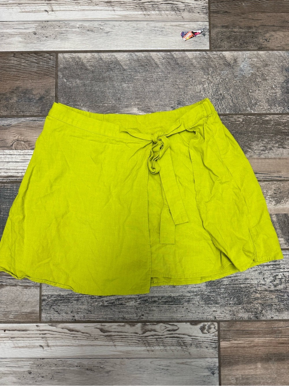 a new day Lime Tie-Waist Mini Skirt